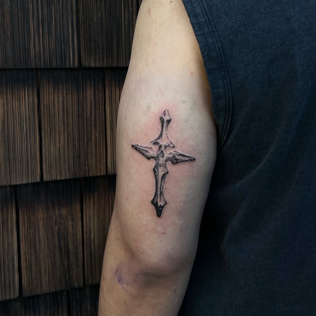 Tattoo by @ladyjutsu — dark_realism, black_and_grey