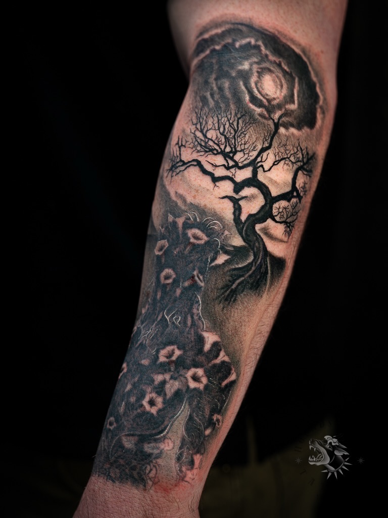 Tattoo by @kevin.inks โ black_and_grey, dark_realism