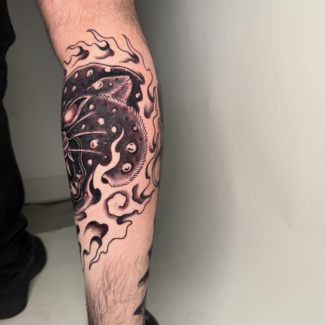 Tattoo by @zacchaffintattoos — black_and_grey, japanese_irezumi