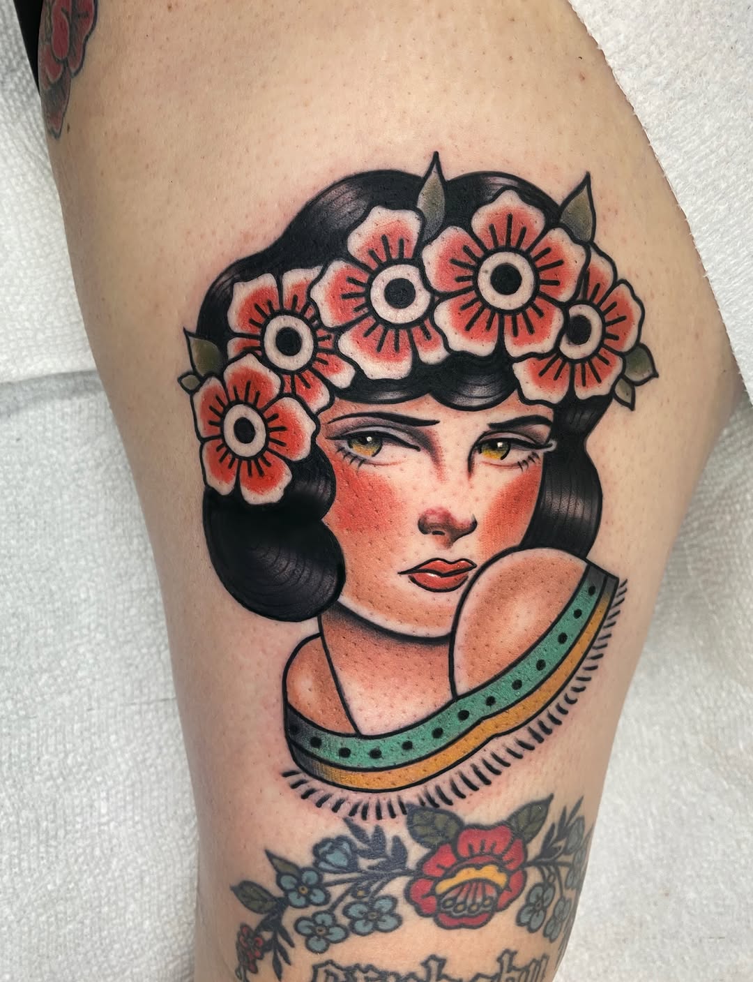 Tattoo by @missdeltoro — american_traditional, illustrative