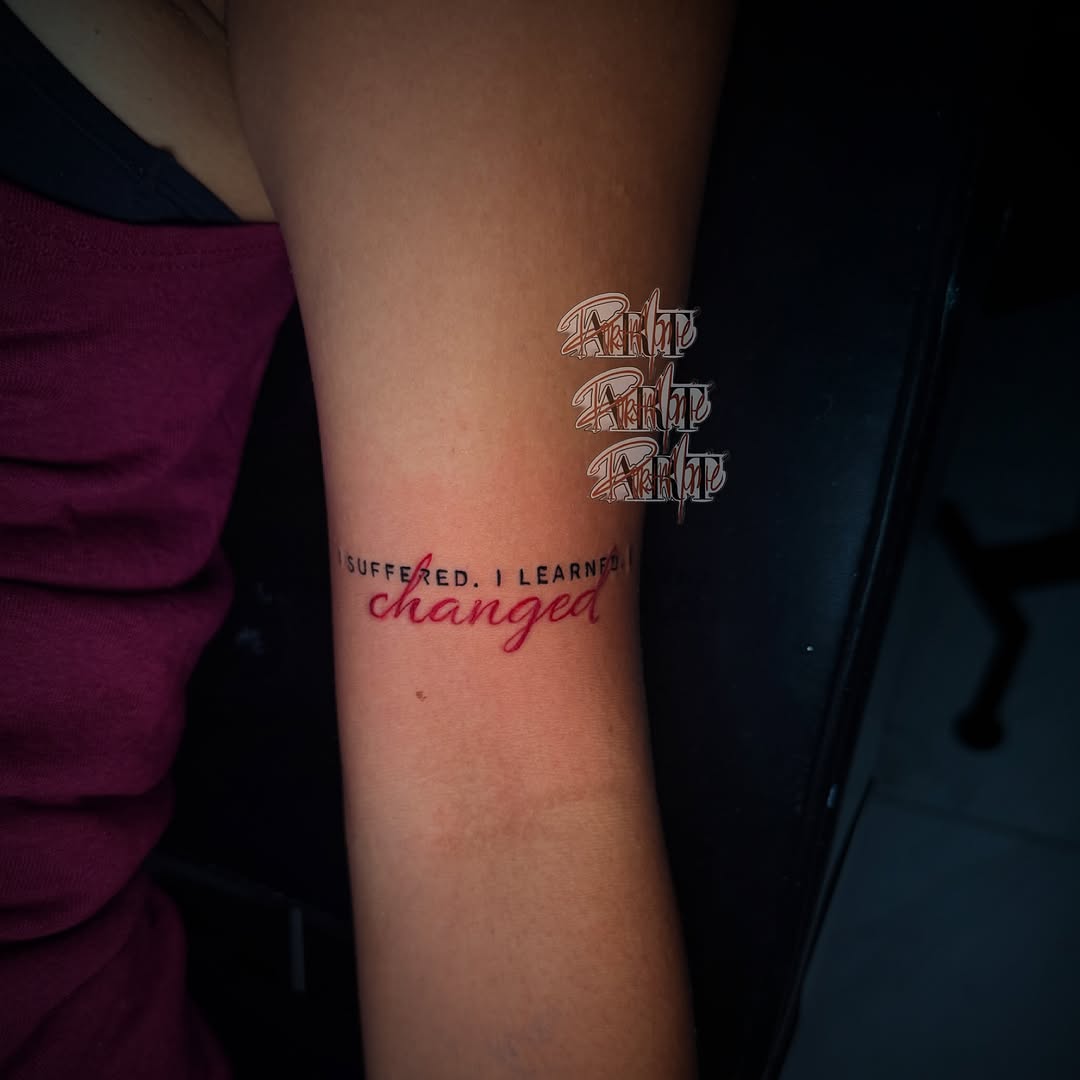 Tattoo by @porshamonie — lettering_script, fine_line