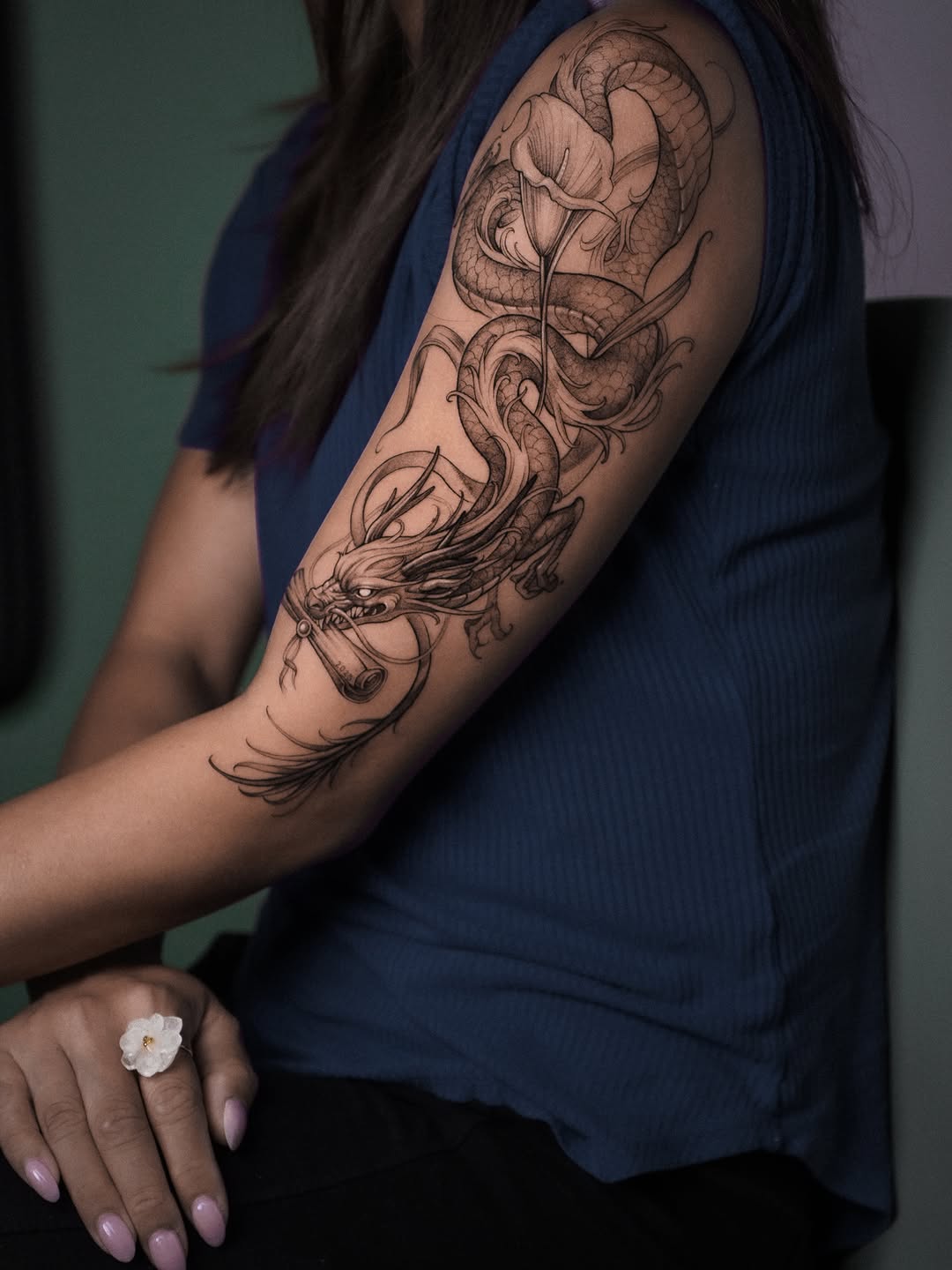 Tattoo by @leonova.tattoo — japanese_irezumi, black_and_grey
