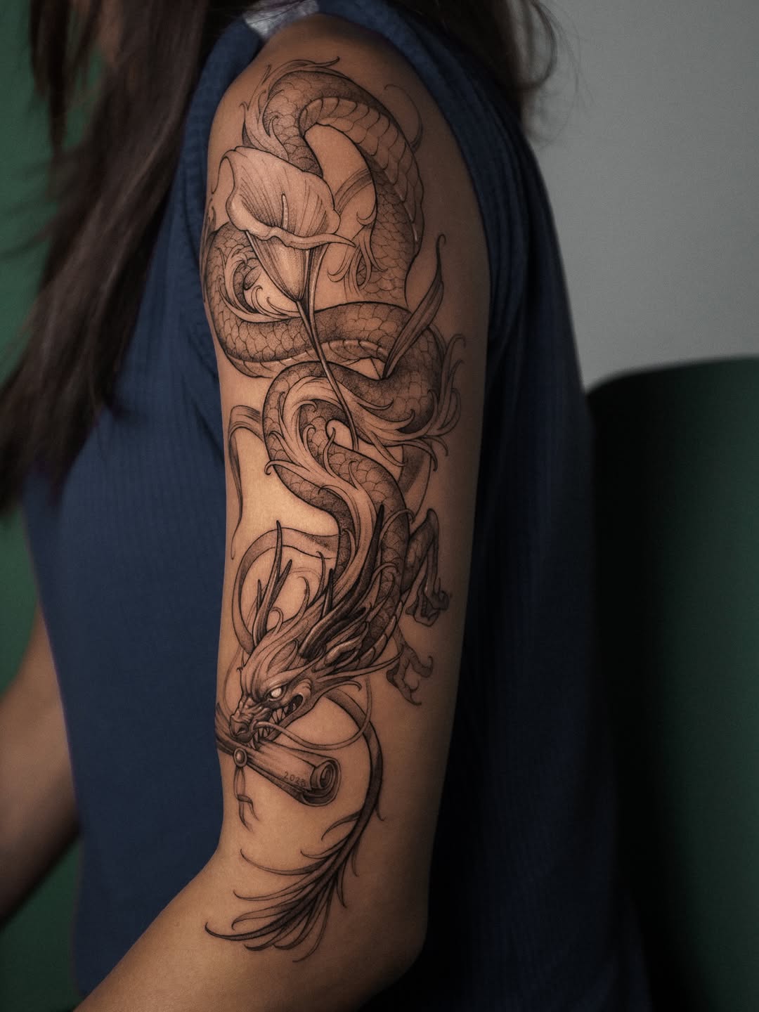 Tattoo by @leonova.tattoo — japanese_irezumi, black_and_grey