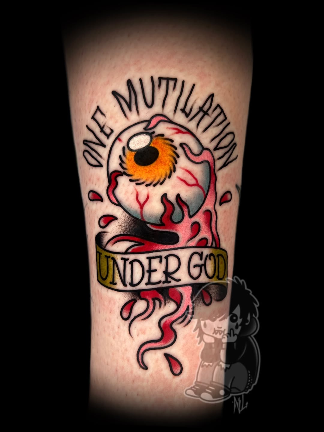 Tattoo by @nateleslietattoo — american_traditional, lettering_script