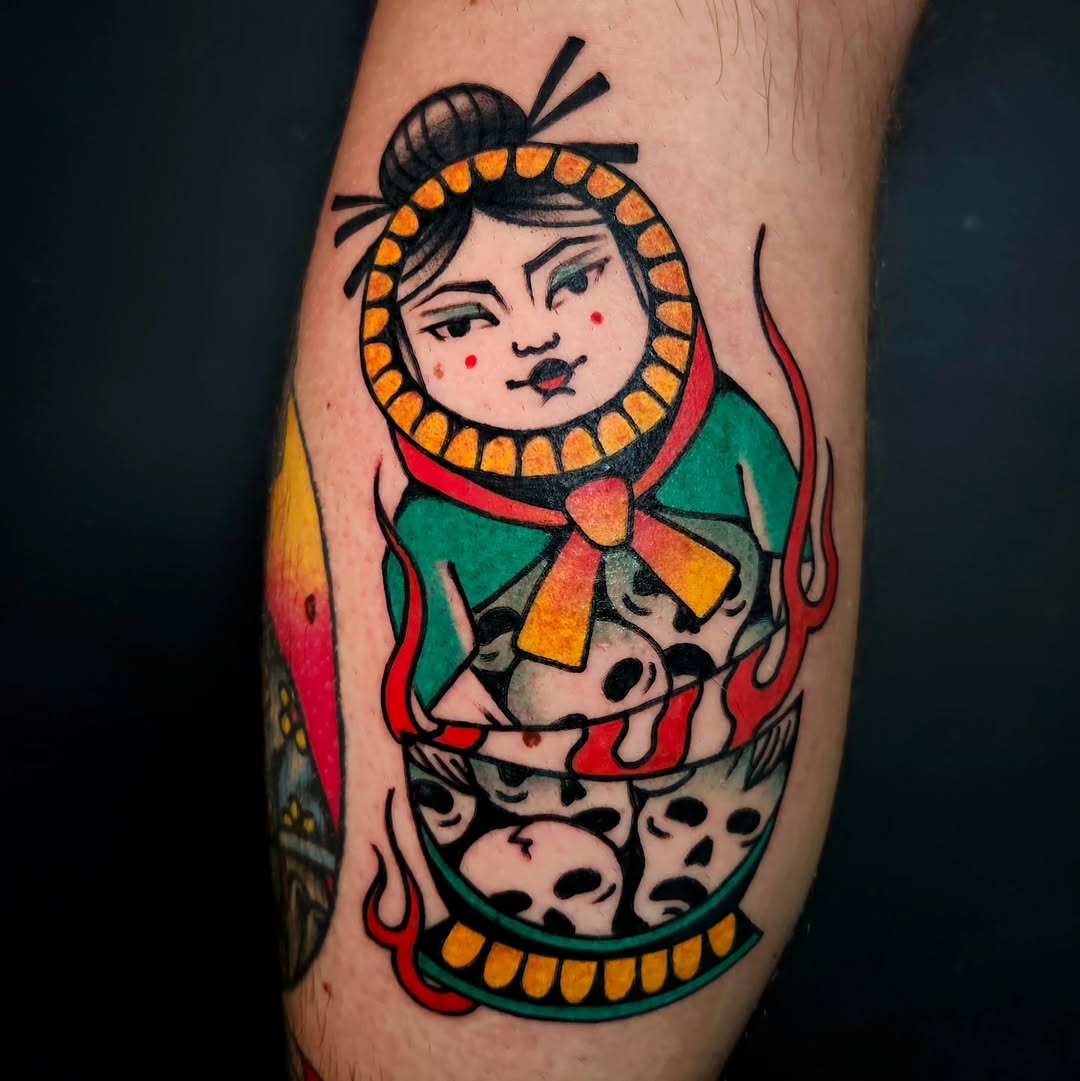 Tattoo by @sweaty.puff — american_traditional, illustrative