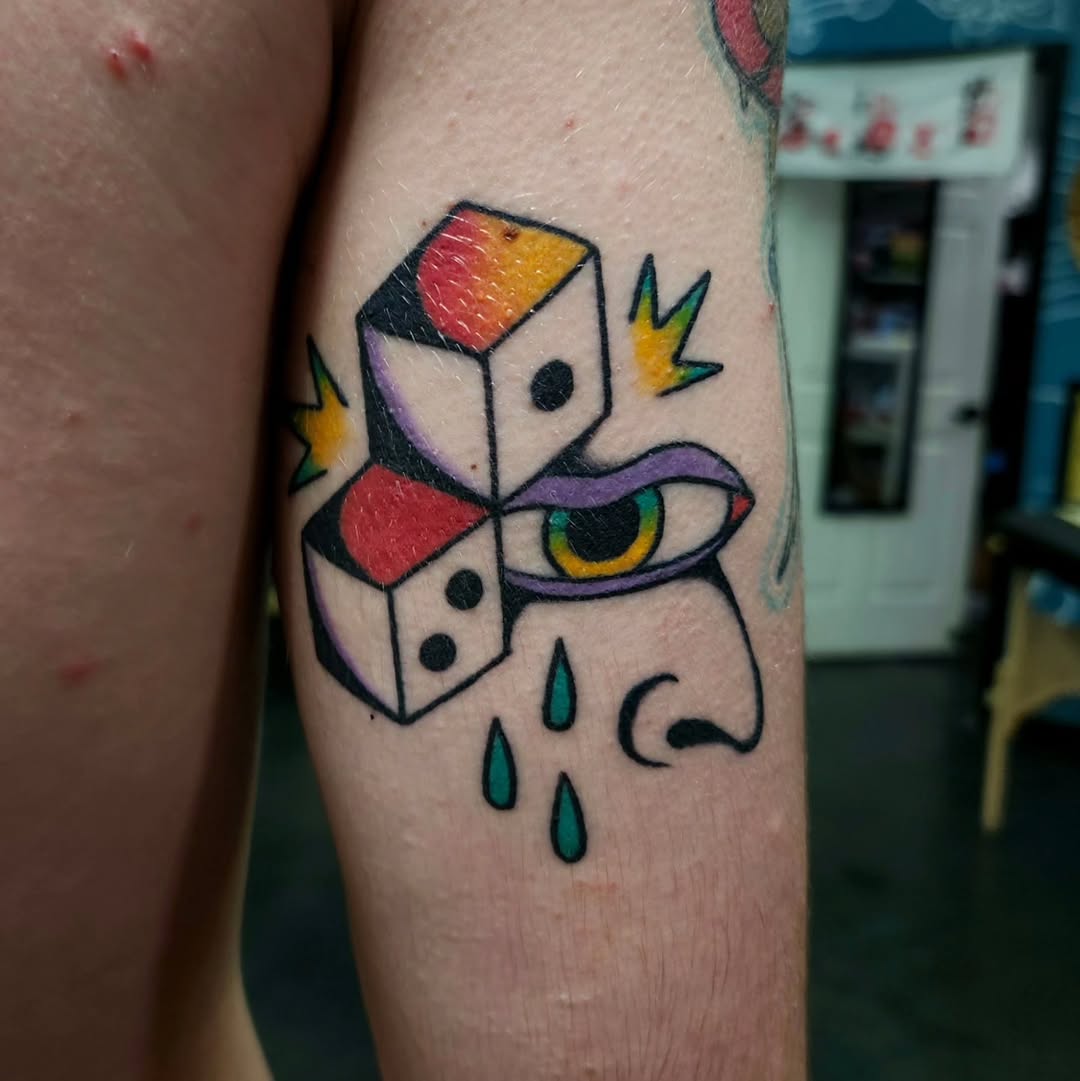 Tattoo by @sweaty.puff — american_traditional, illustrative