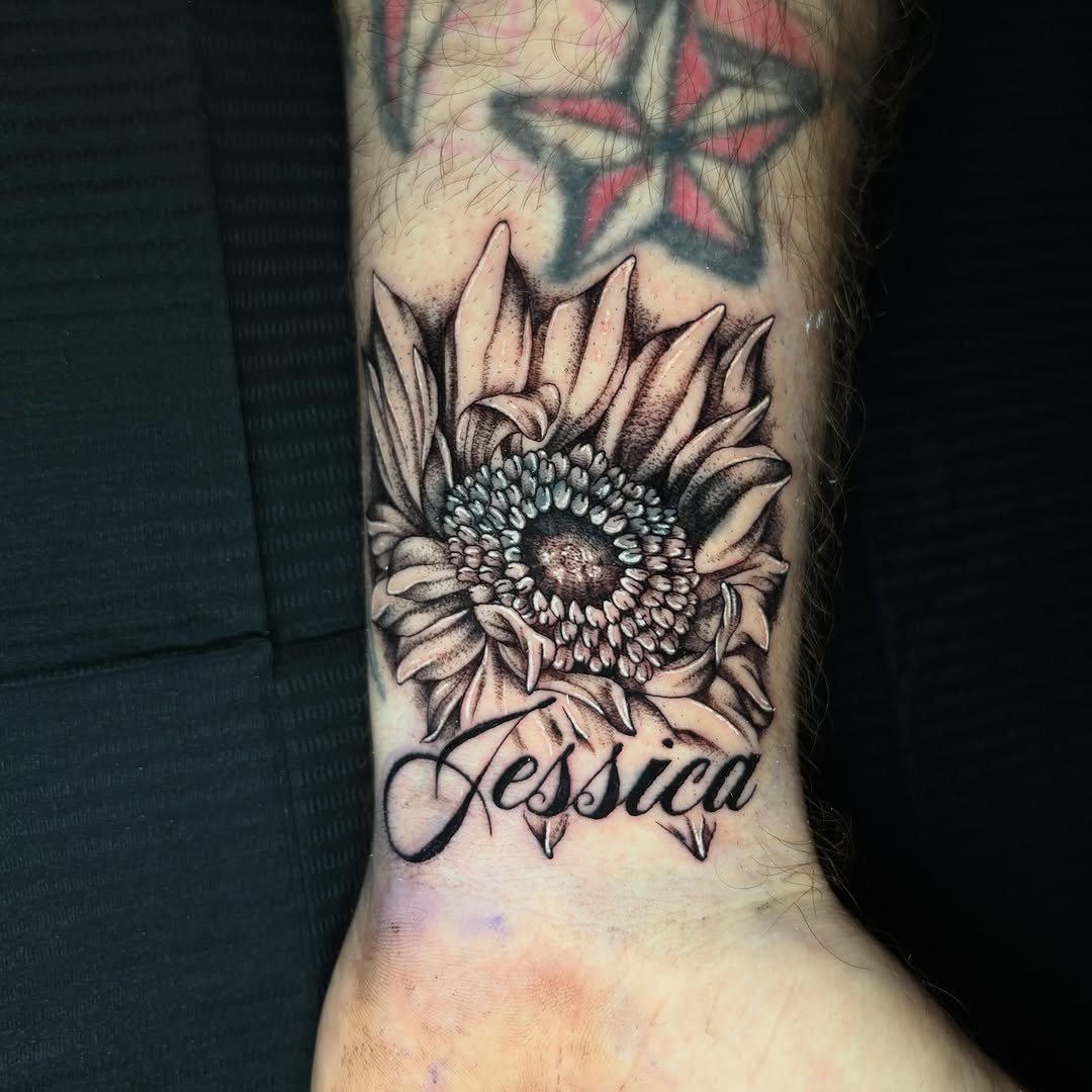 Tattoo by @b2_spiritink — realism, lettering_script