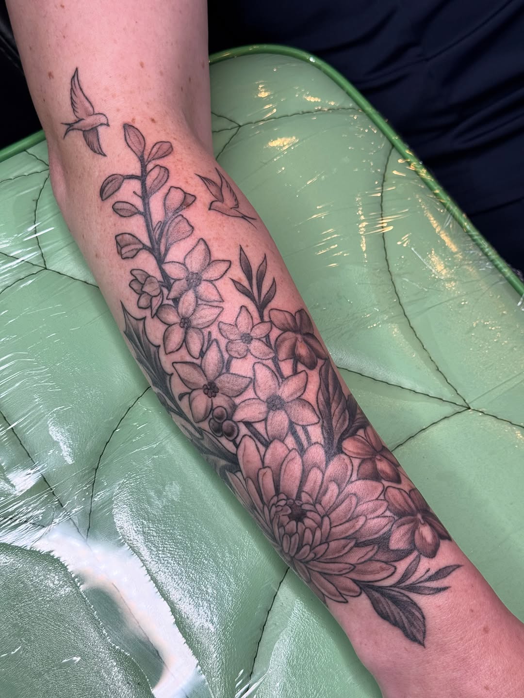 Tattoo by @lilymyriatattoos — black_and_grey