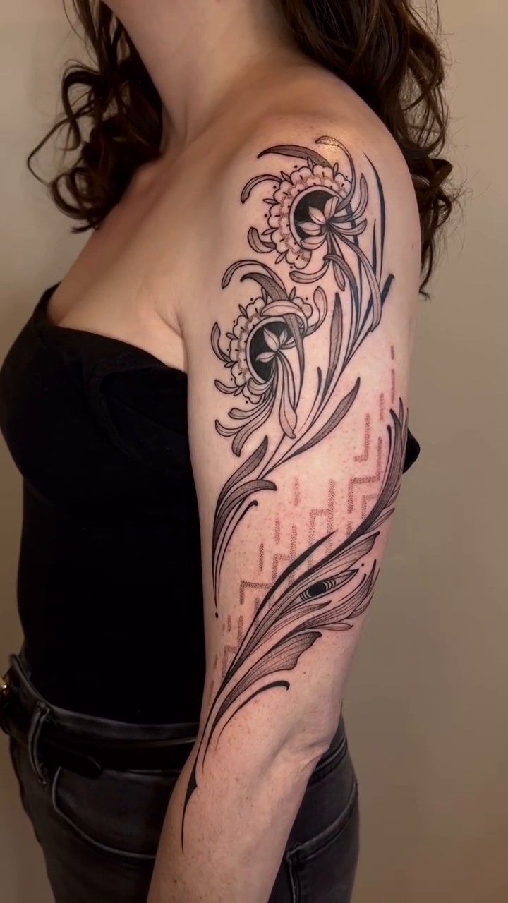 Tattoo by @avreysimone — black_and_grey, ornamental