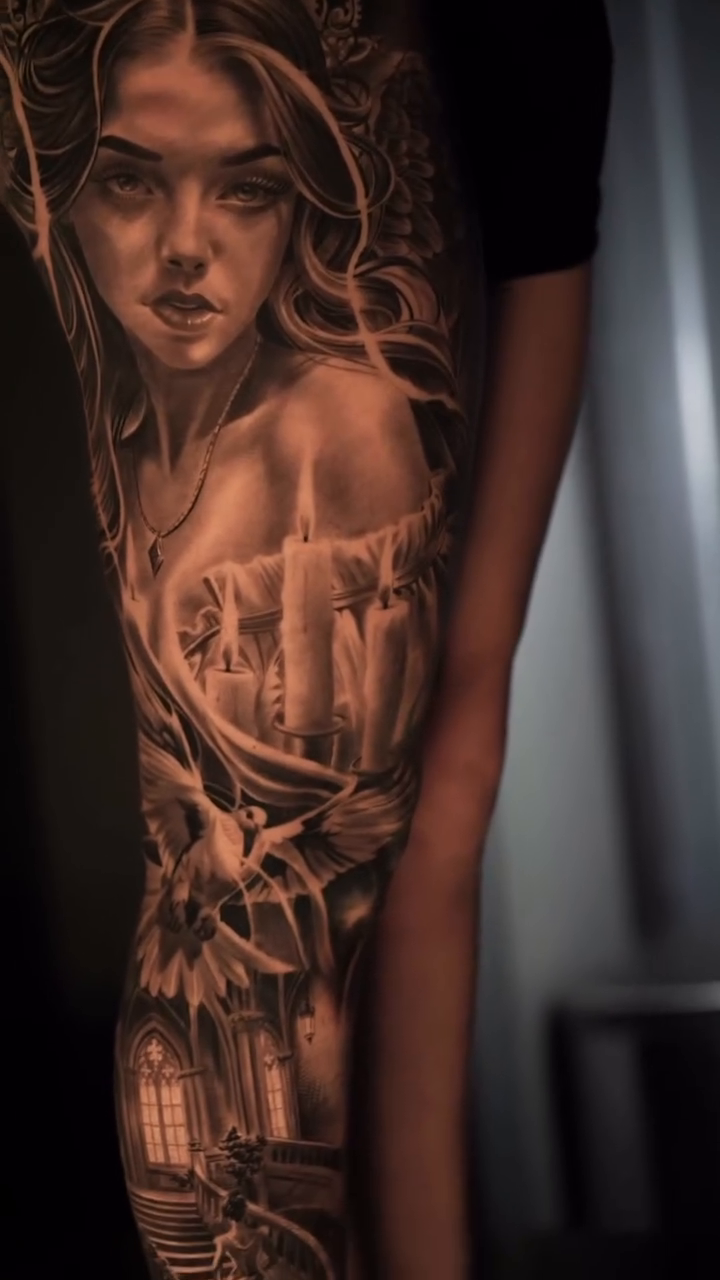 Tattoo by @tattoosbychino โ realism, black_and_grey