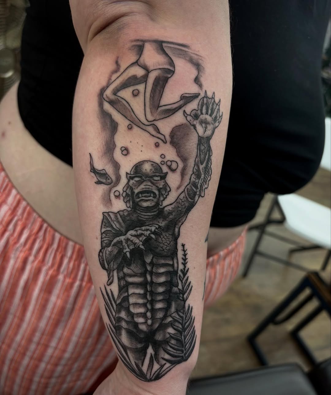 Tattoo by @robbiereeltattoo — black_and_grey, realism