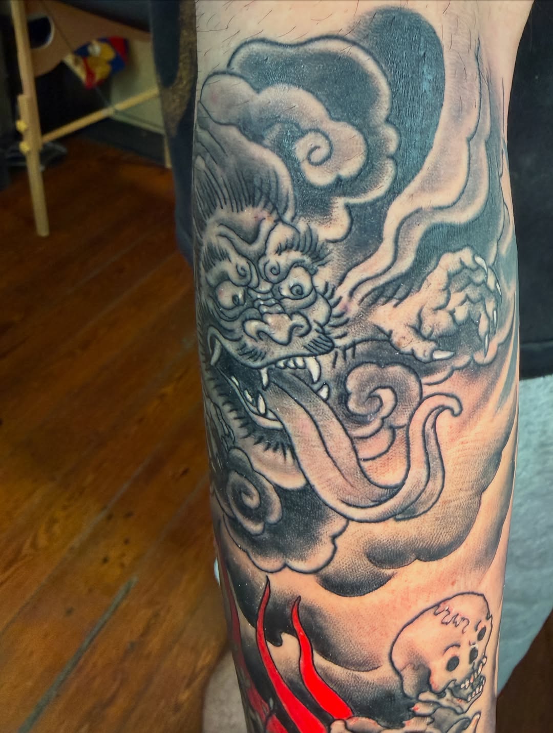 Tattoo by @derekdtattoos — japanese_irezumi, black_and_grey
