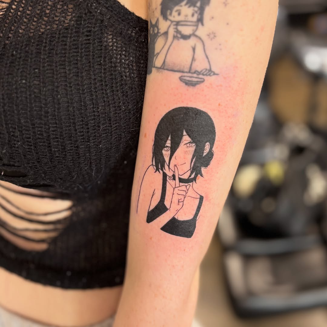 Tattoo by @5am.x.tattoos — anime, black_and_grey