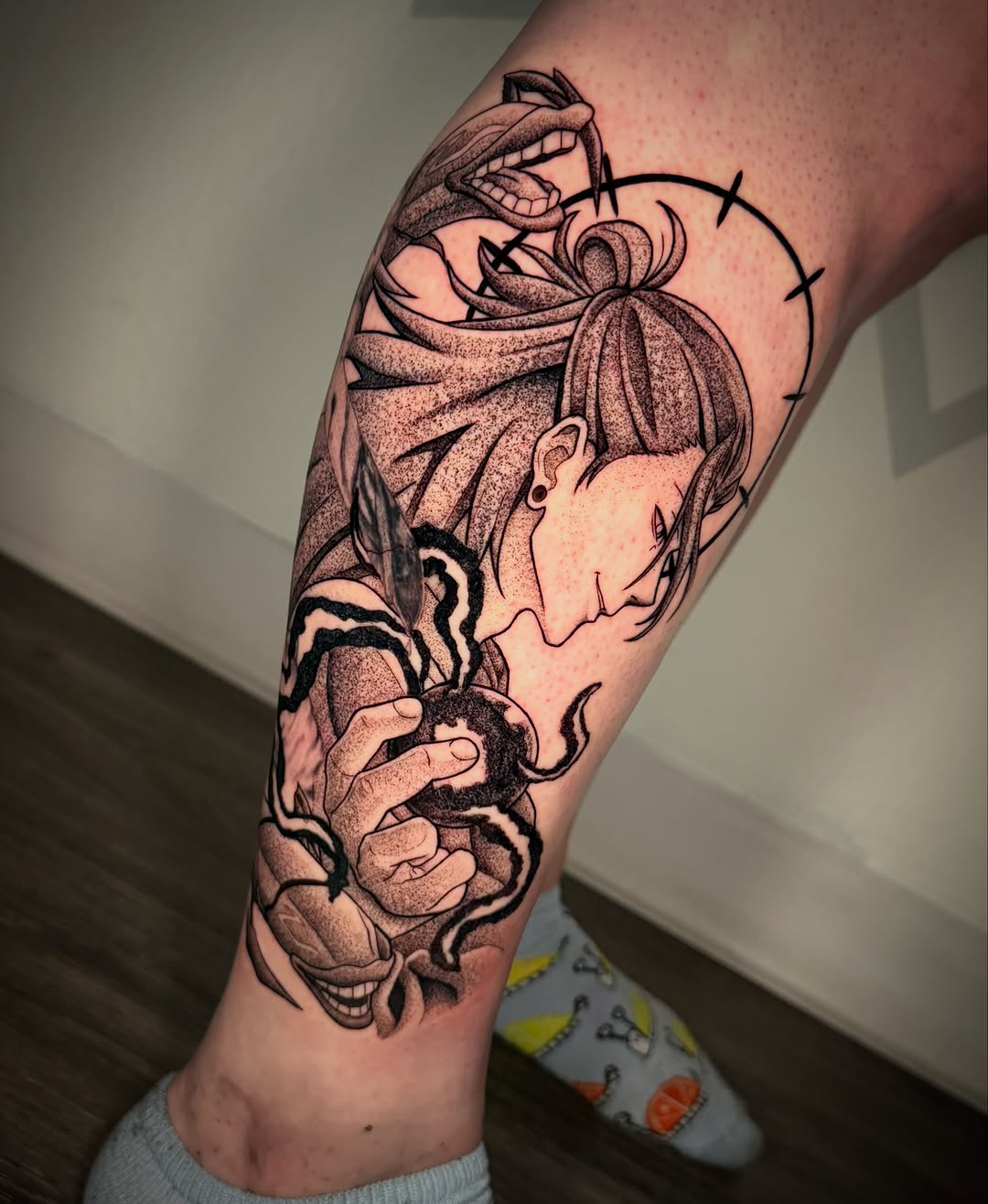 Tattoo by @nandojaa_ink — illustrative, black_and_grey