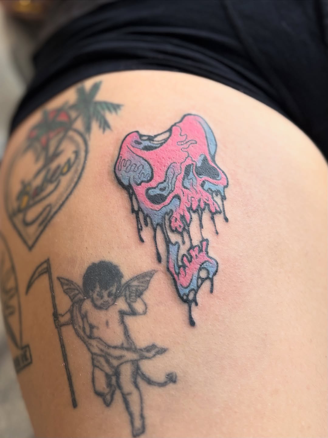 Tattoo by @rbornetattoo — new_school, trash_polka