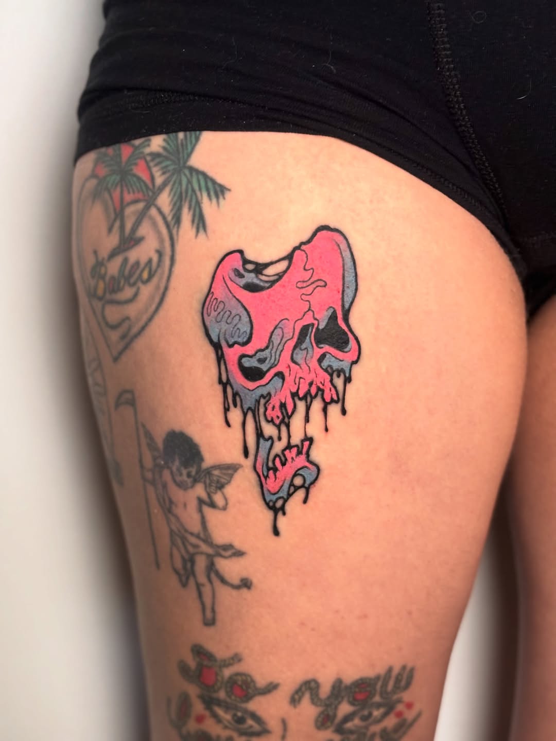 Tattoo by @rbornetattoo — new_school, trash_polka