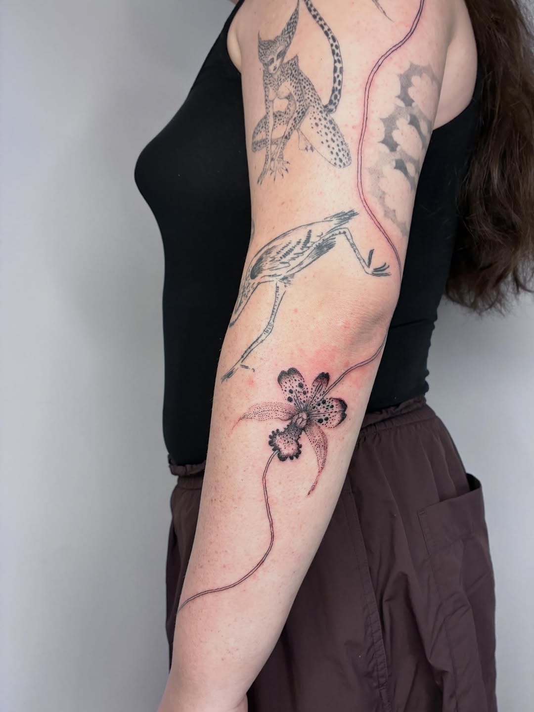 Tattoo by @geisha_ocelotl — illustrative, black_and_grey