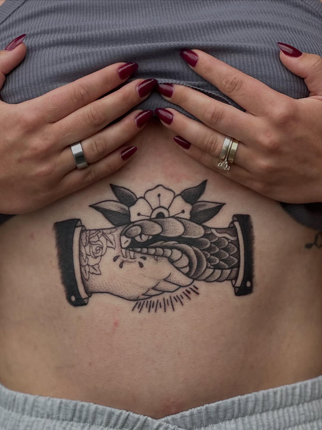 Tattoo by @natalierose.tattoo โ american_traditional, black_and_grey
