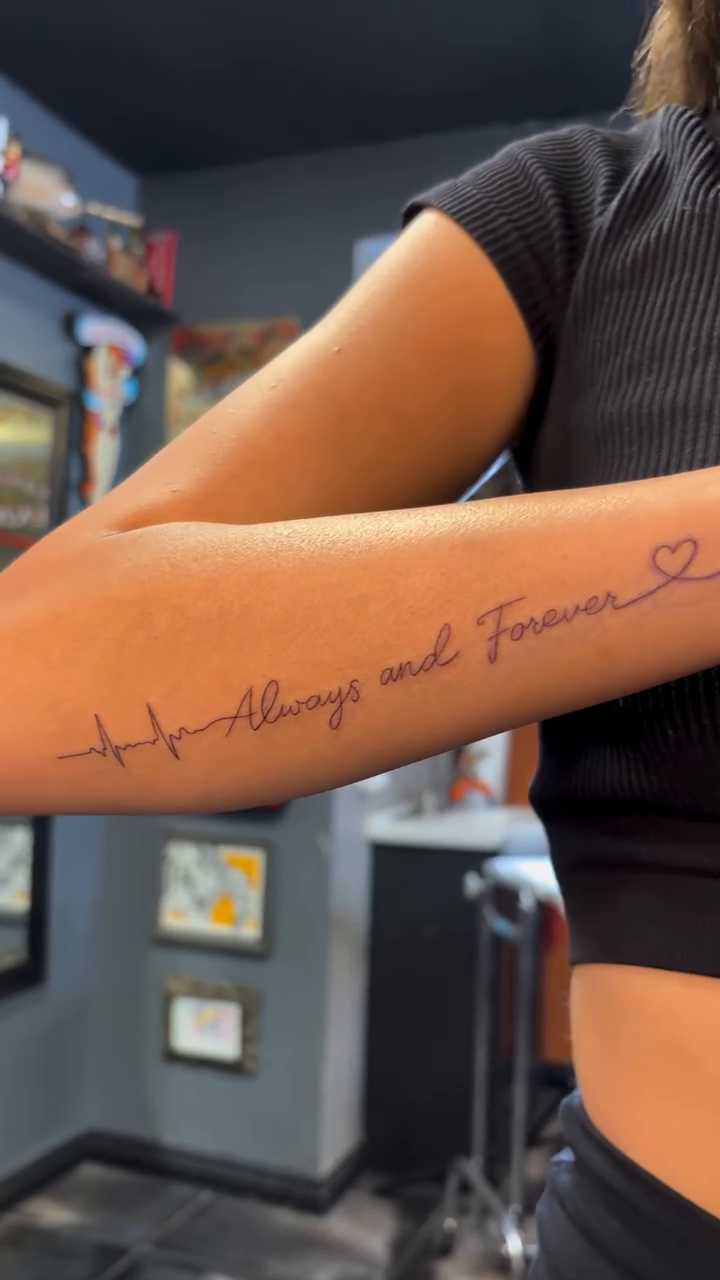 Tattoo by @alanaktatts — fine_line, lettering_script