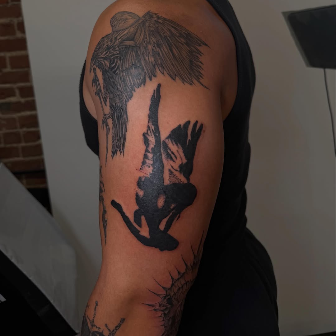 Tattoo by @islestattoos — blackwork, illustrative