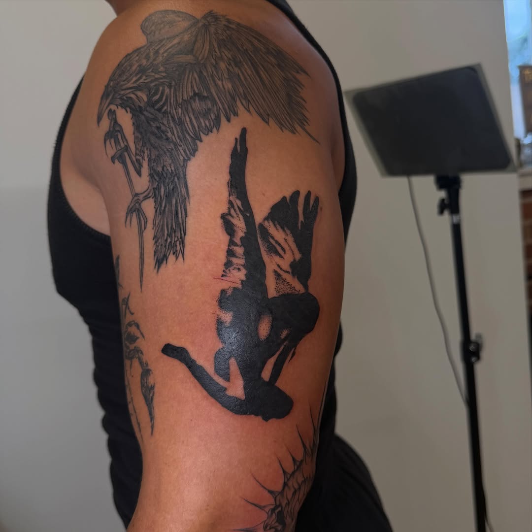 Tattoo by @islestattoos — blackwork, illustrative