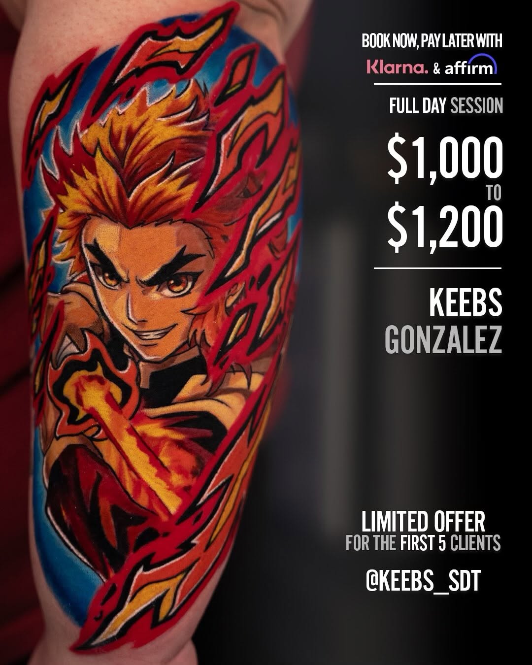 Tattoo by @keebs_sdt — anime