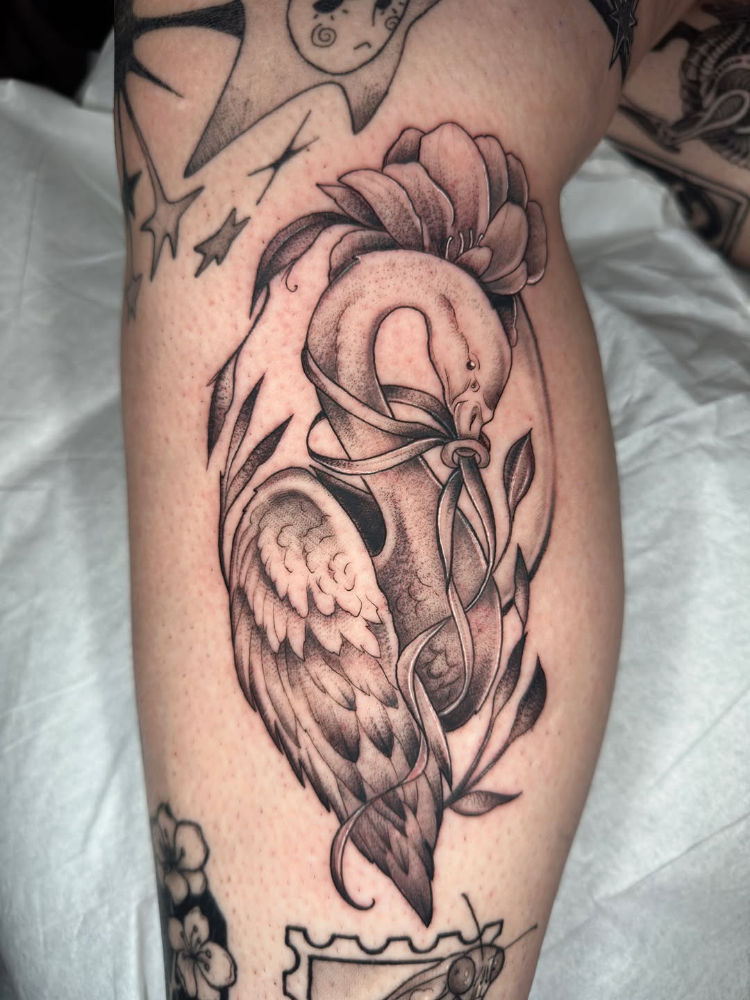 Tattoo by @coldbratpokes — black_and_grey, realism