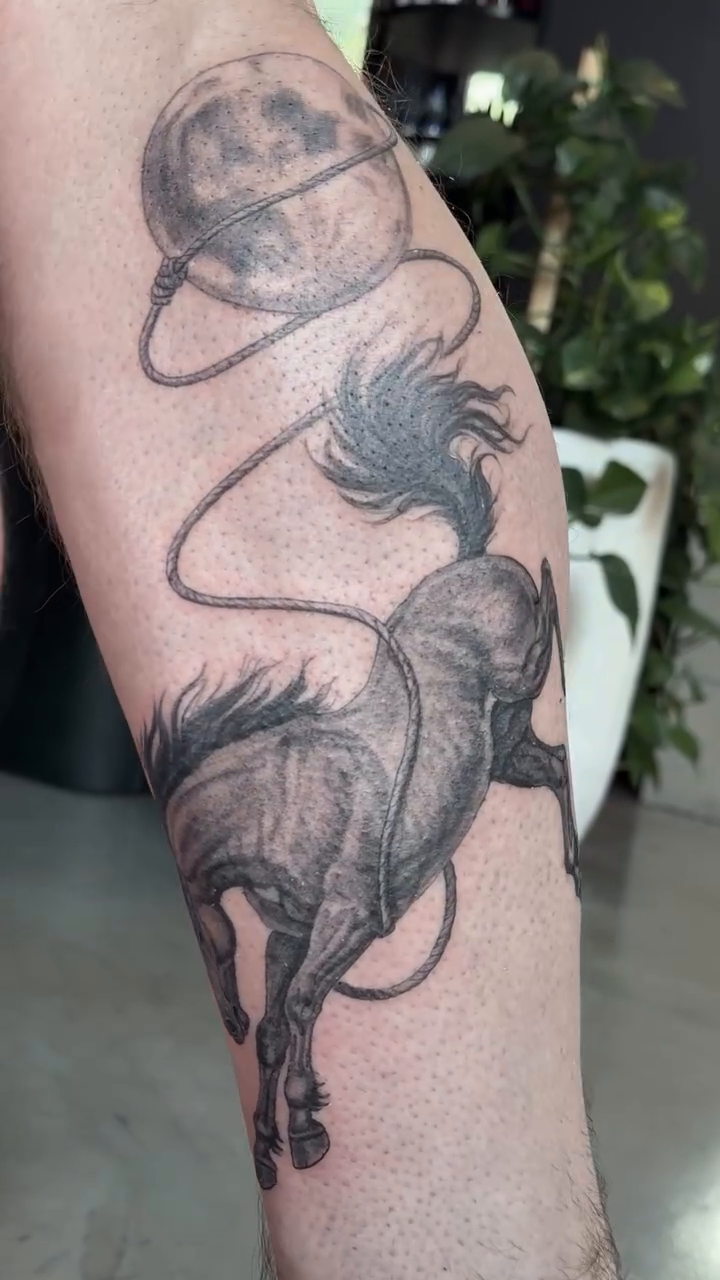 Tattoo by @rachelbelltattoo — black_and_grey, illustrative