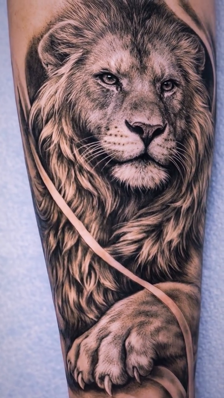 Tattoo by @vegas_tattoo_maksbrand โ realism, black_and_grey