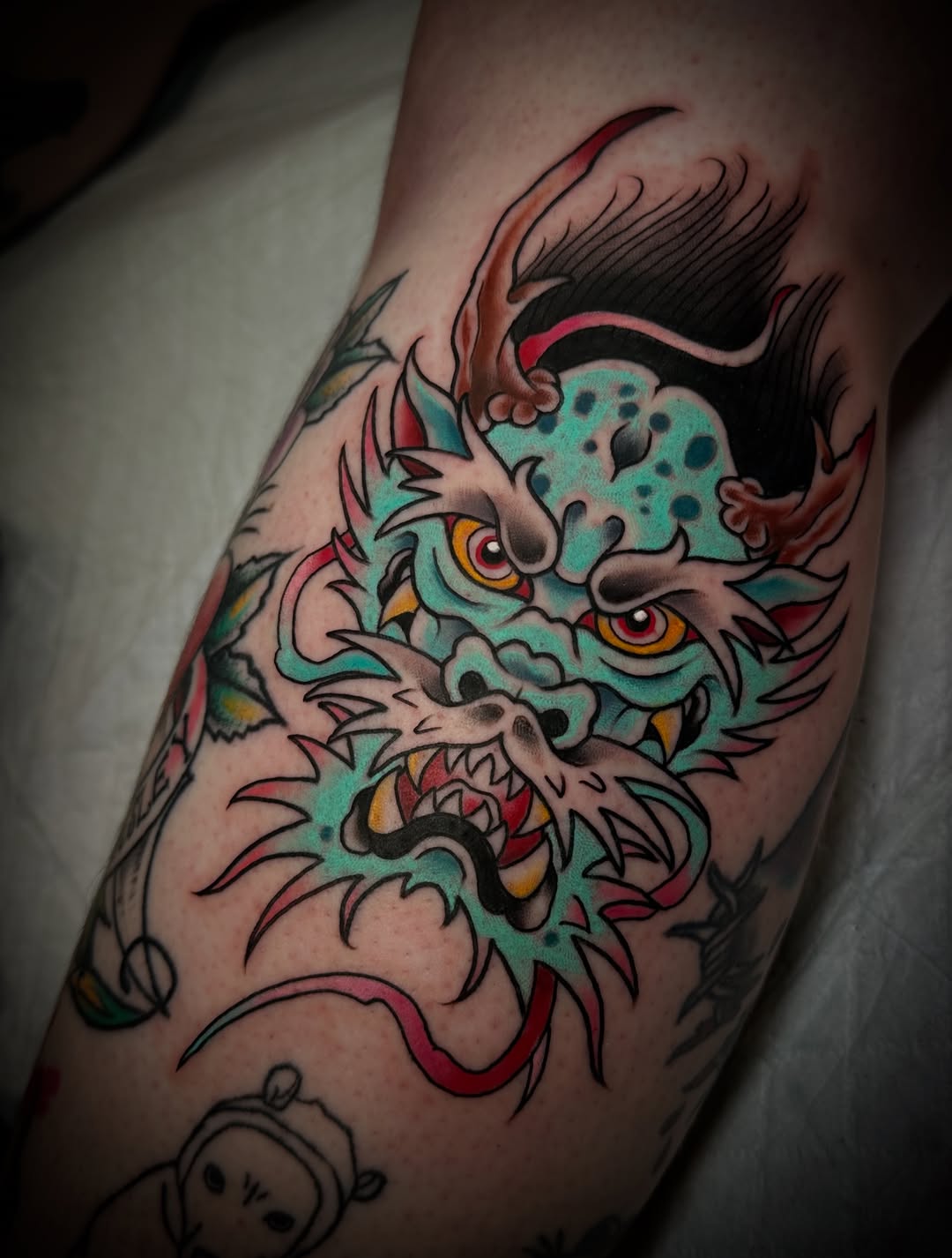Tattoo by @alpine_ink_ — japanese_irezumi, neo_traditional