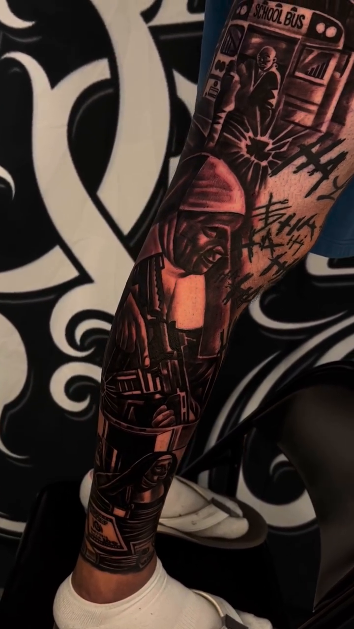 Tattoo by @deeloc_ink — blackwork, illustrative