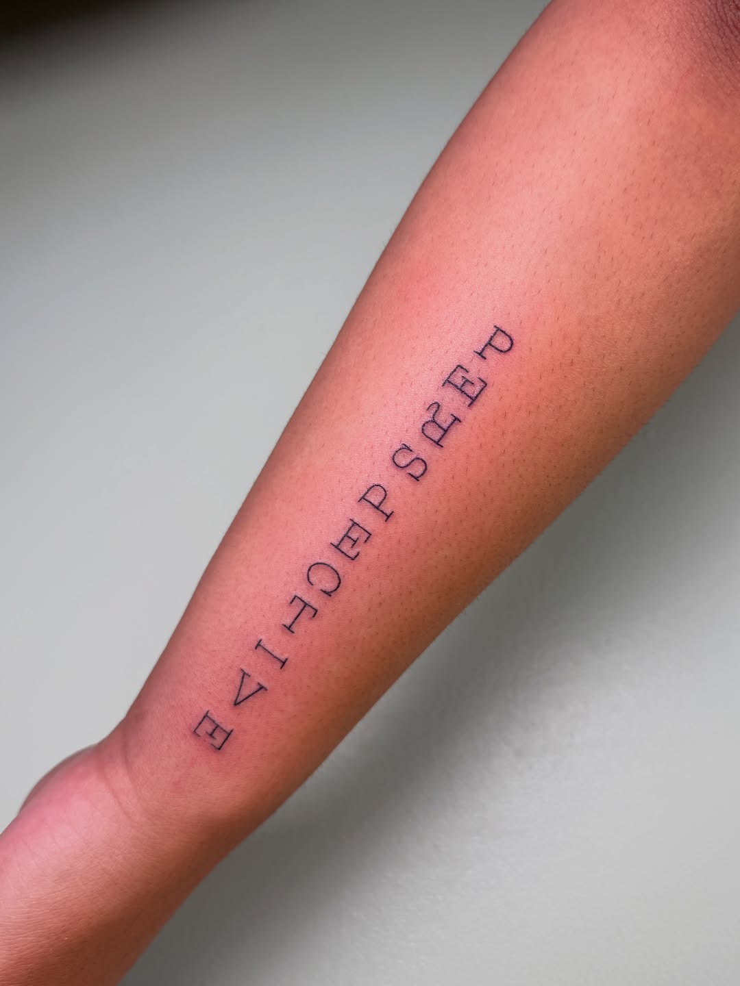 Tattoo by @koryn_tattoo — lettering_script, fine_line