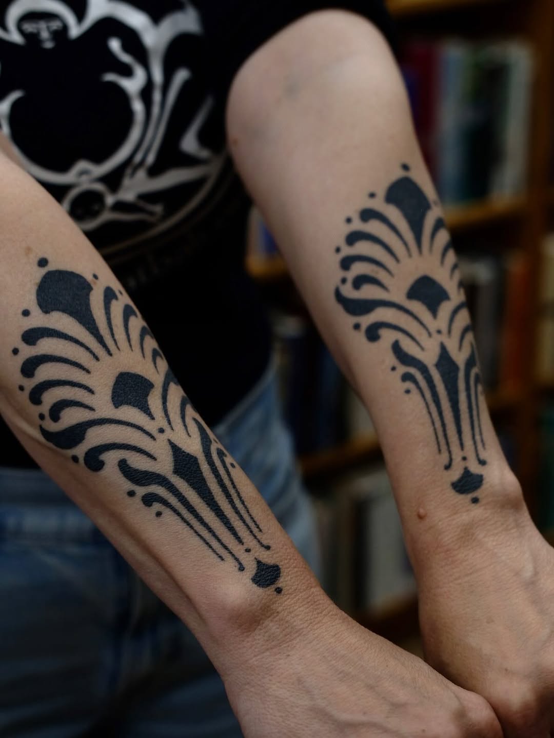 Tattoo by @owlyntattoo — blackwork, ornamental