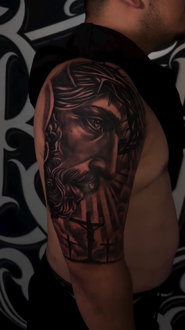 Tattoo by @deeloc_ink — realism, black_and_grey