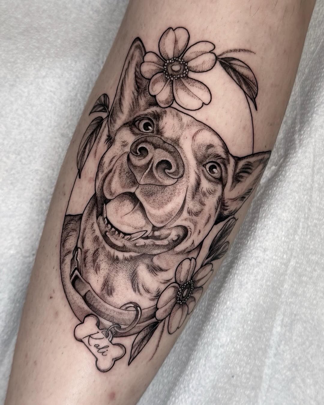 Tattoo by @horsegirltats — realism, black_and_grey