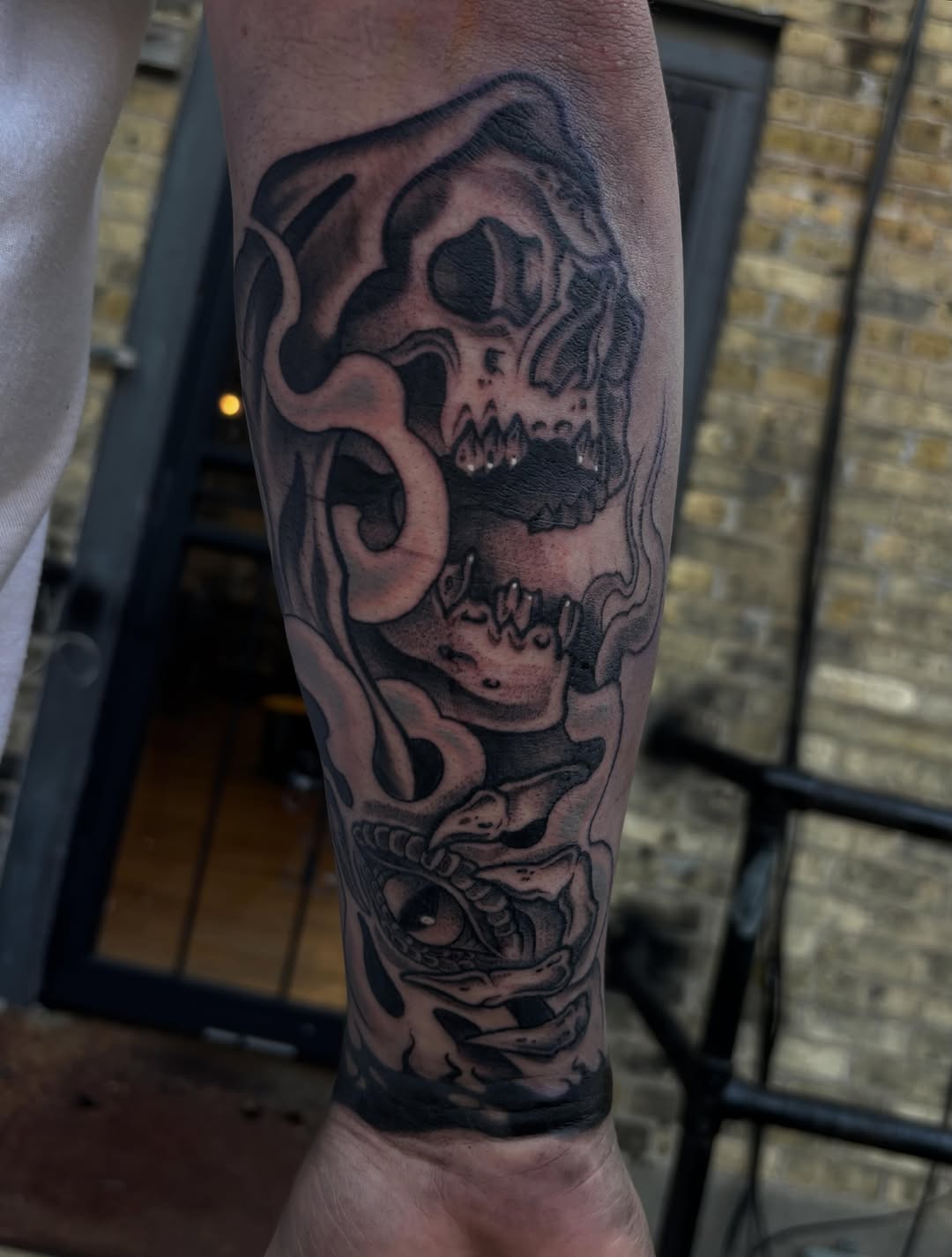 Tattoo by @jdawgdotgov โ black_and_grey, dark_realism