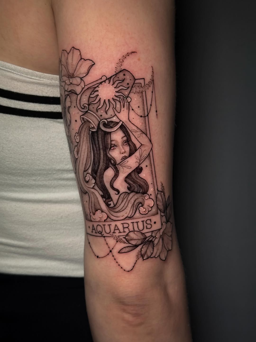 Tattoo by @andyrose_tattoo — illustrative, black_and_grey
