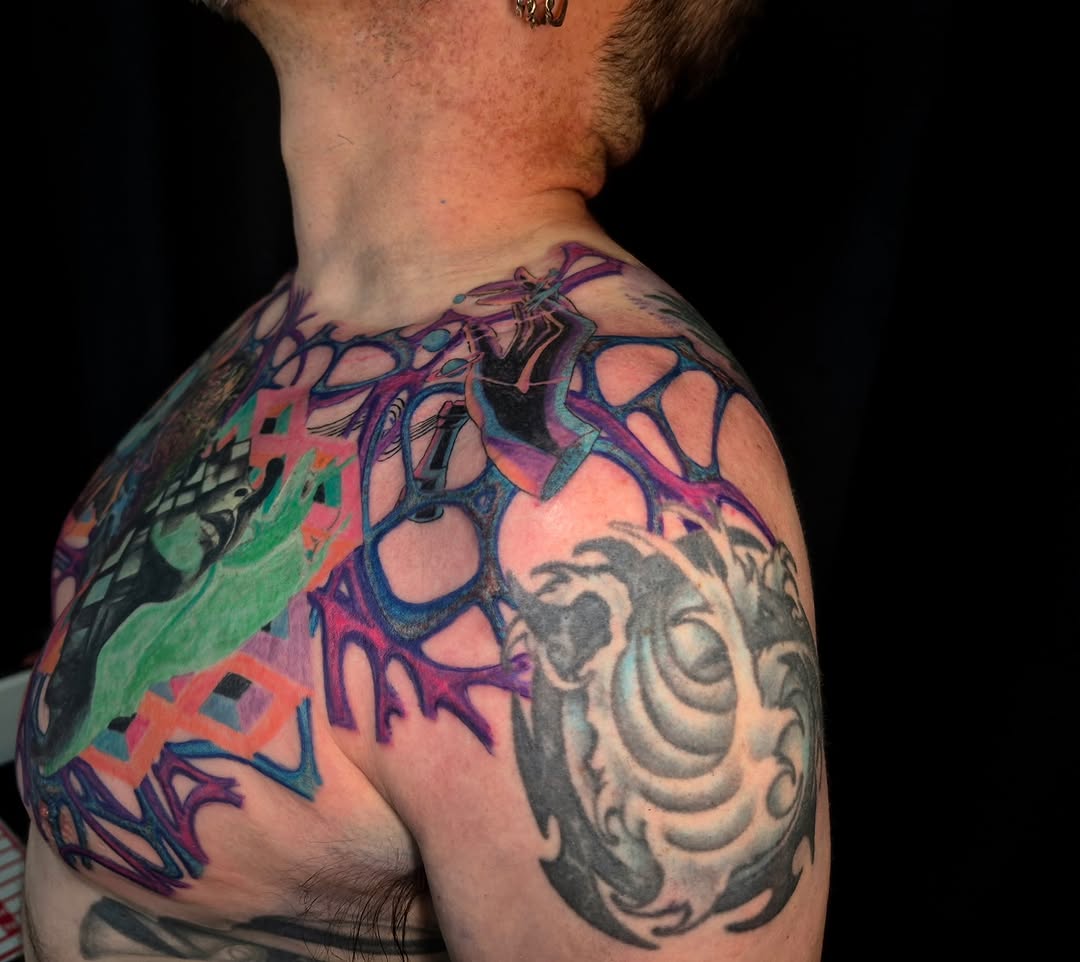 Tattoo by @jinx_ryder — trash_polka, black_and_grey