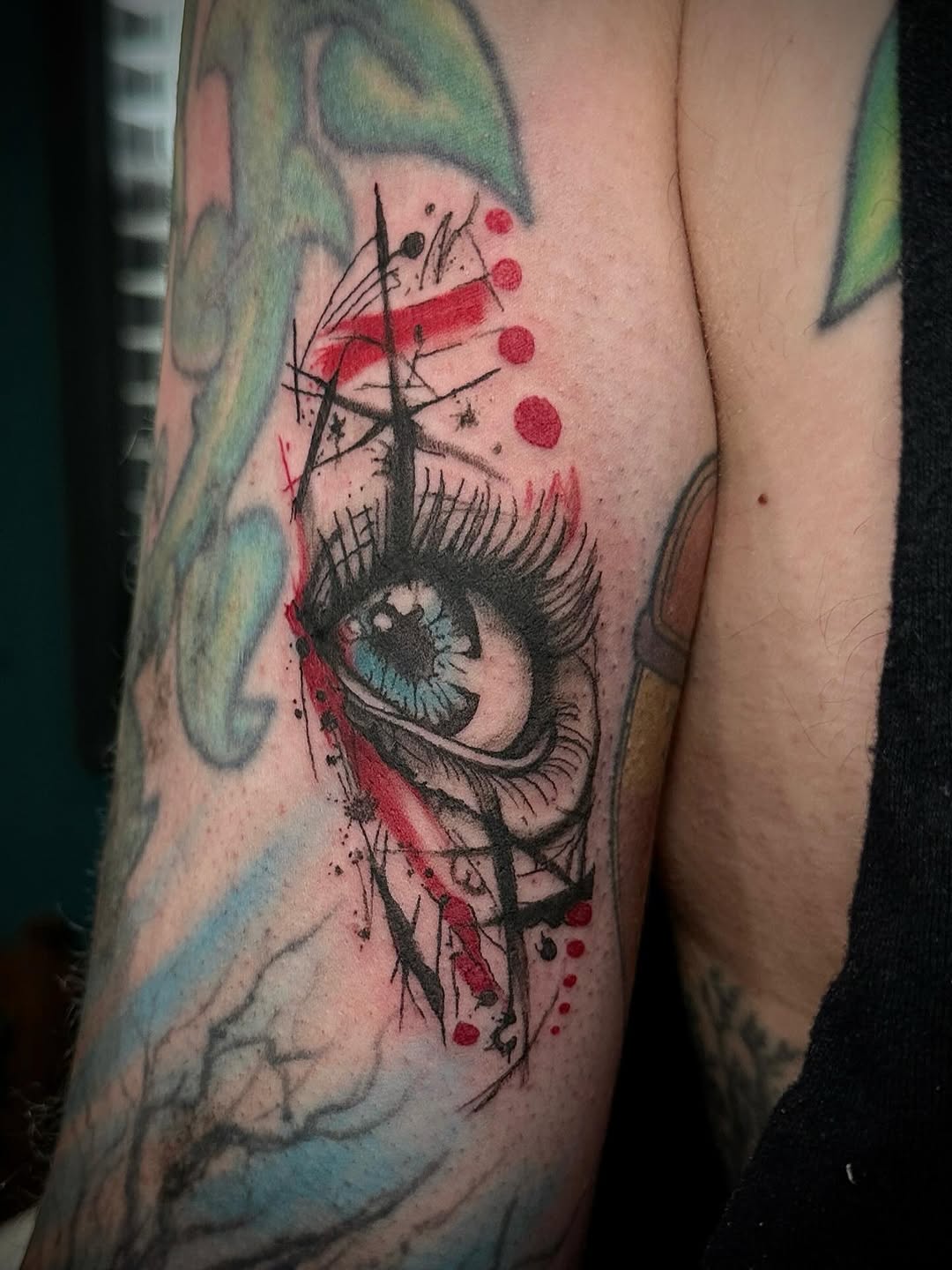 Tattoo by @mikala_tattoos — illustrative, trash_polka