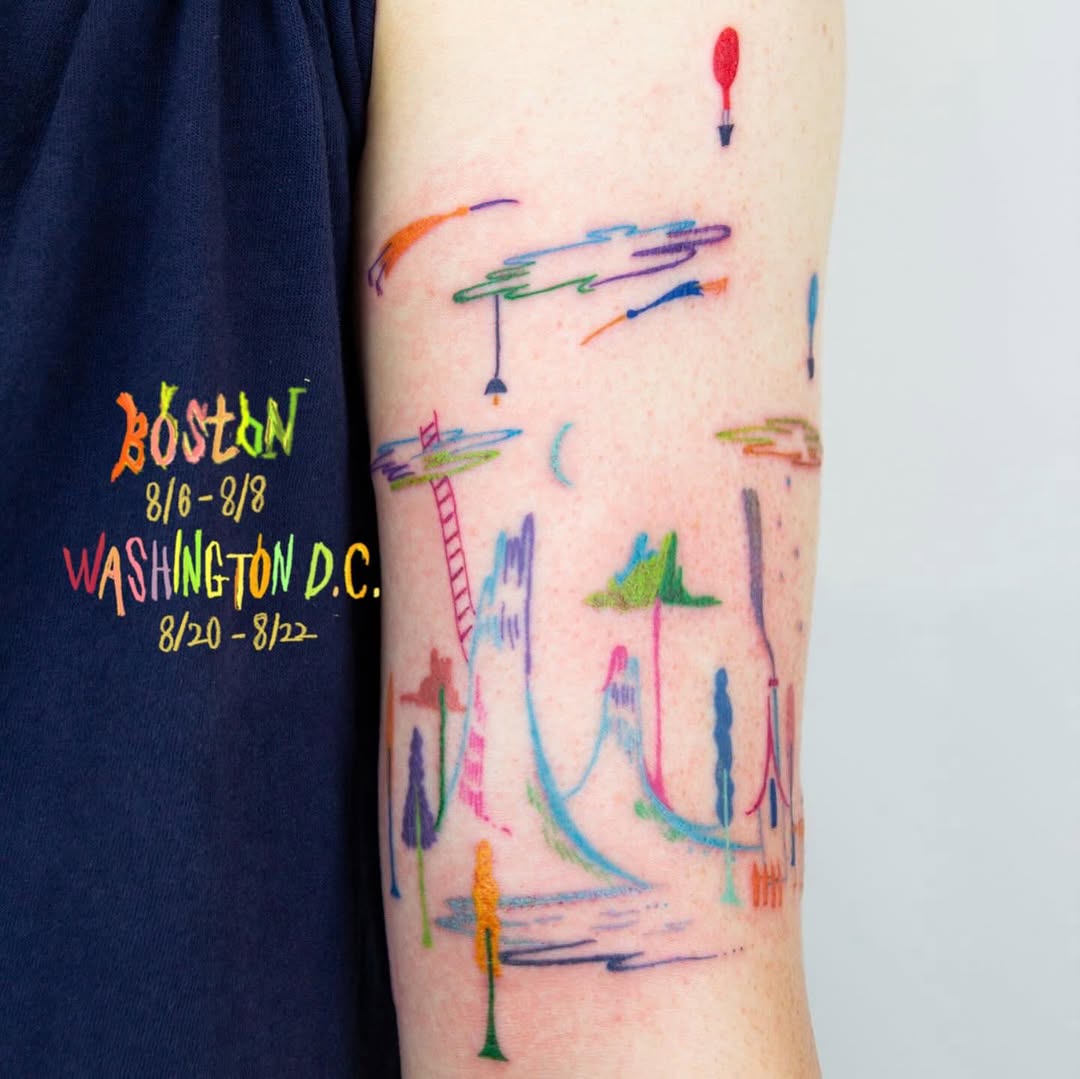 Tattoo by @mopxistudio — illustrative, watercolor