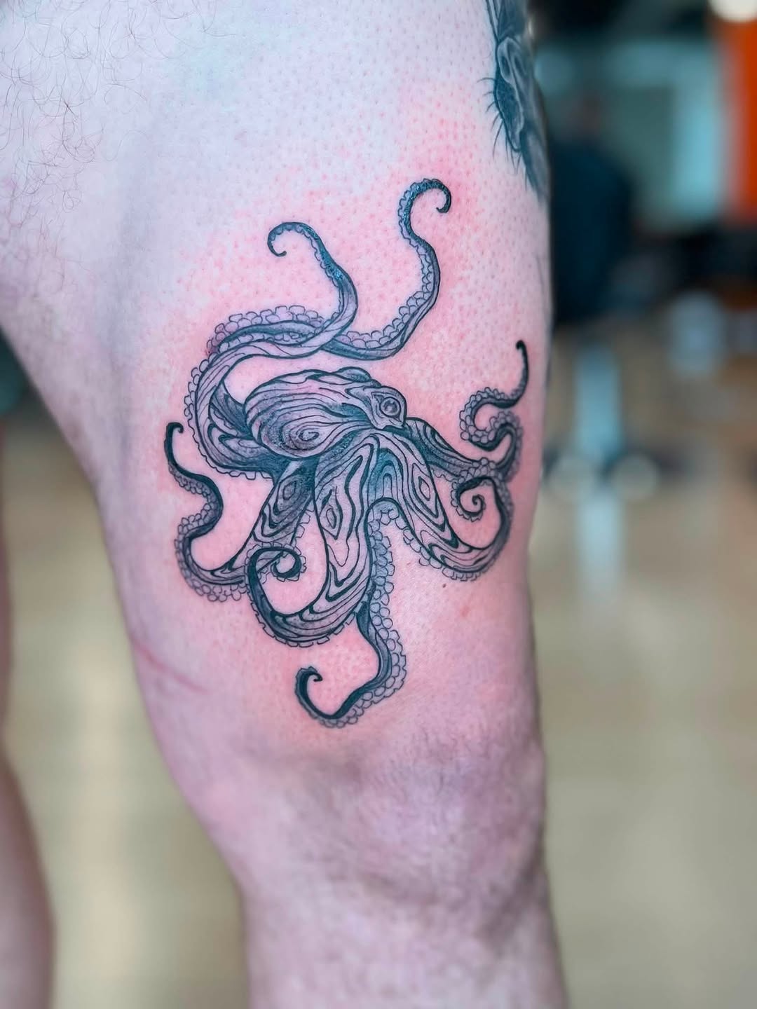 Tattoo by @jessica_kloostattoos — illustrative, black_and_grey