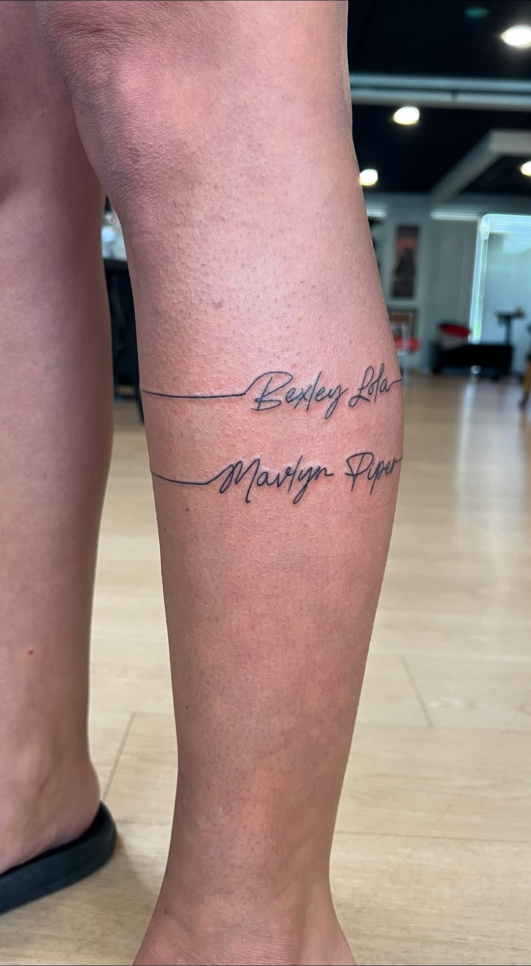 Tattoo by @jessica_kloostattoos — fine_line, lettering_script