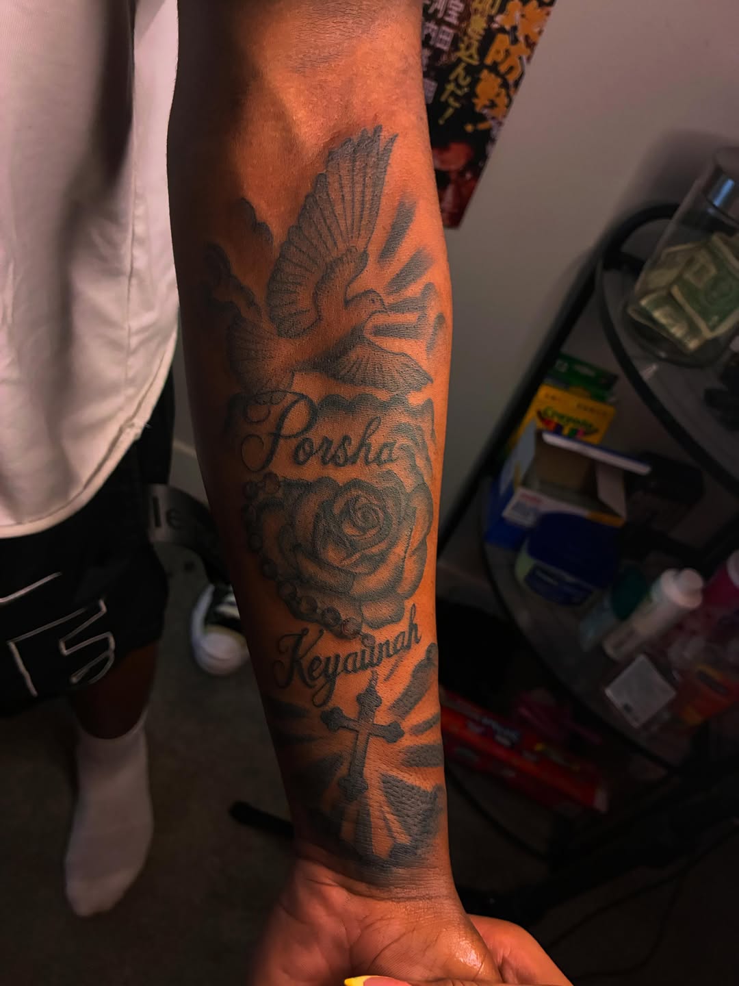Tattoo by @iinkedbyrenn — black_and_grey, lettering_script