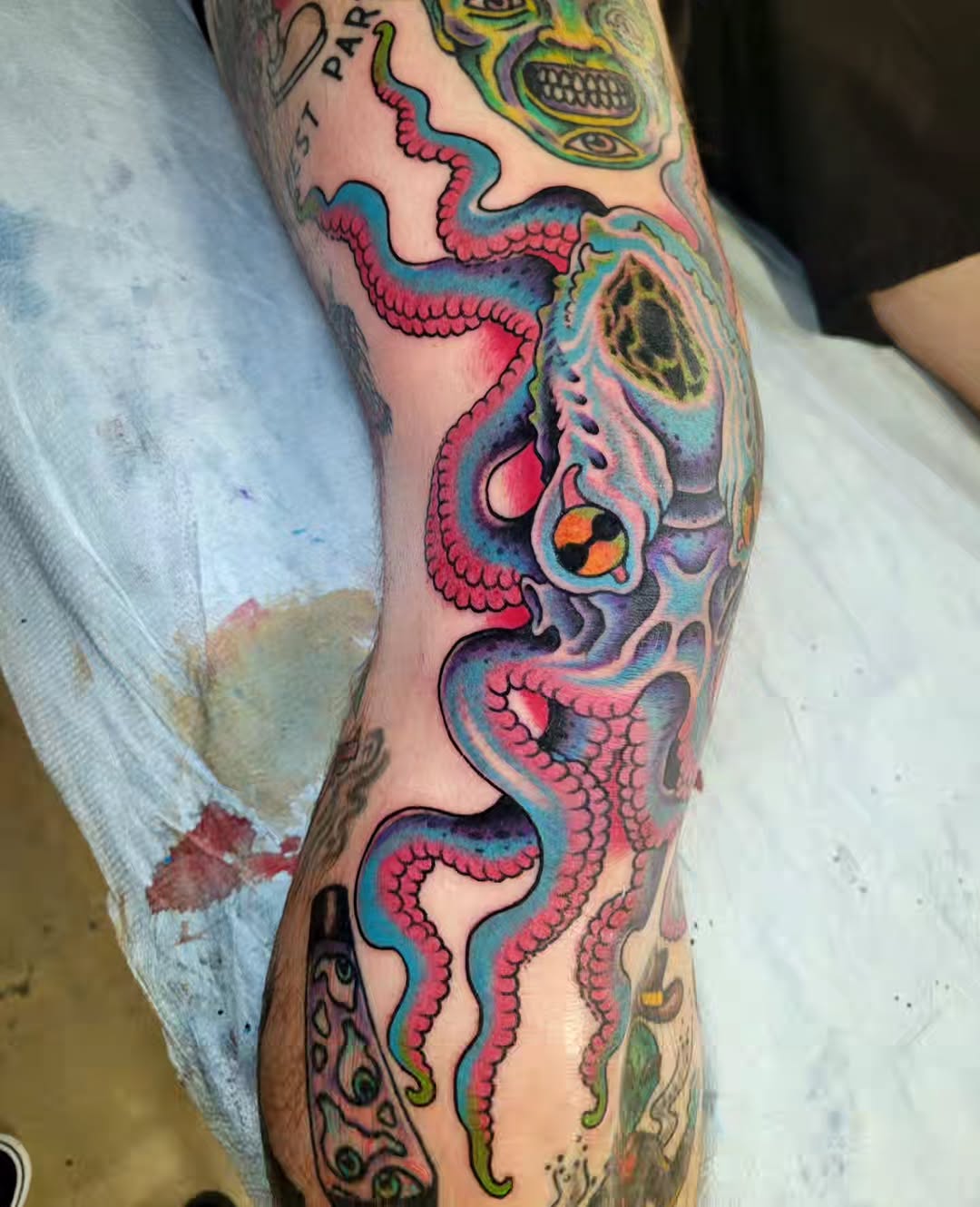 Tattoo by @jake.emery.tattoo — new_school, trash_polka