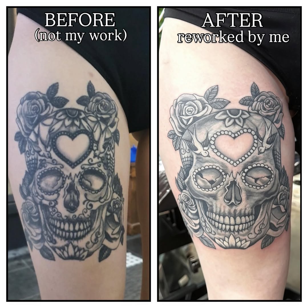 Tattoo by @juzzytatts — black_and_grey, realism