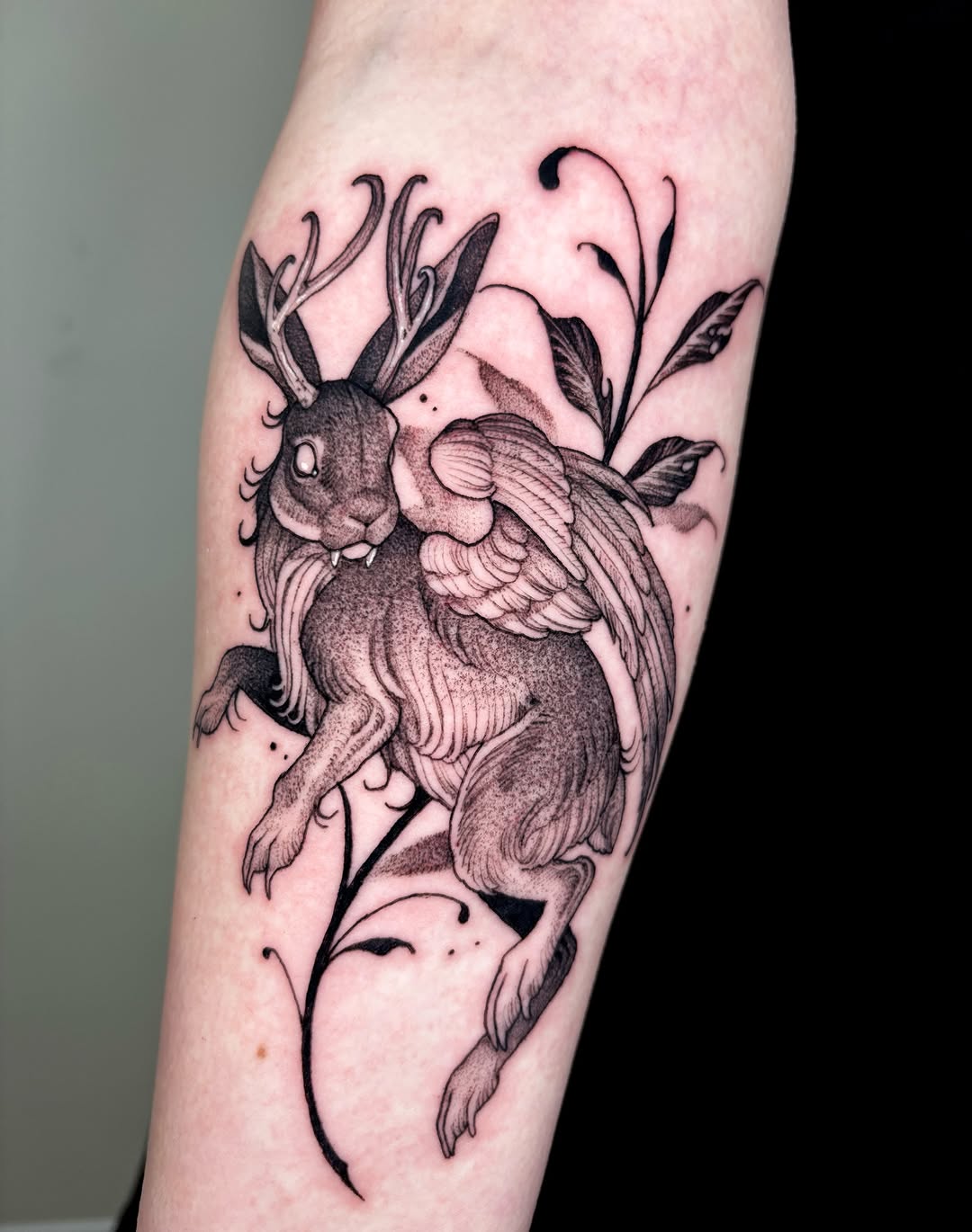 Tattoo by @crvbcore — black_and_grey, dark_realism