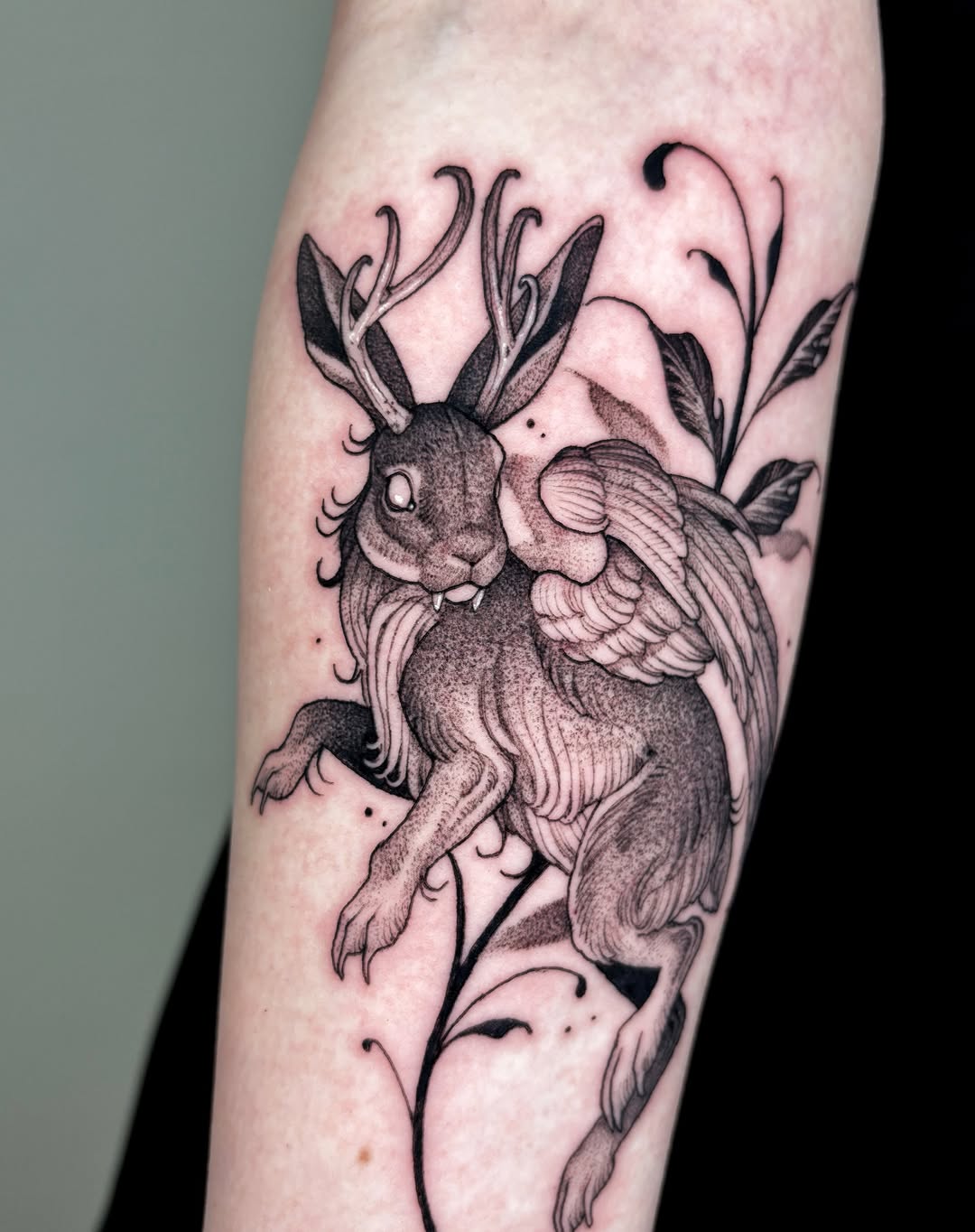 Tattoo by @crvbcore — black_and_grey, dark_realism