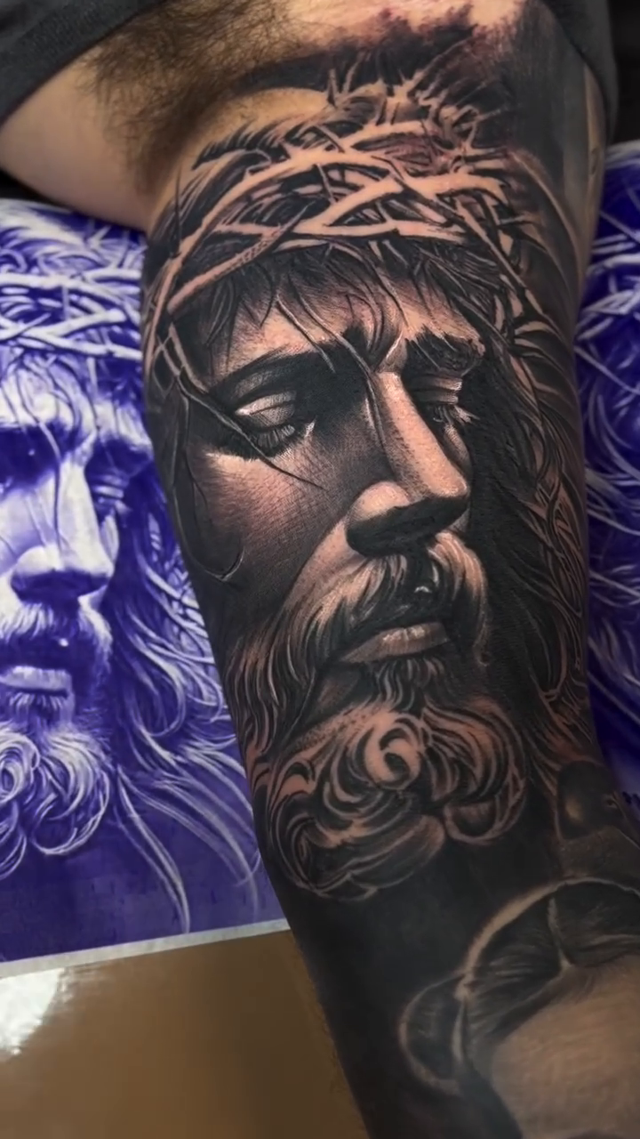 Tattoo by @seyer_tattoo — realism, black_and_grey