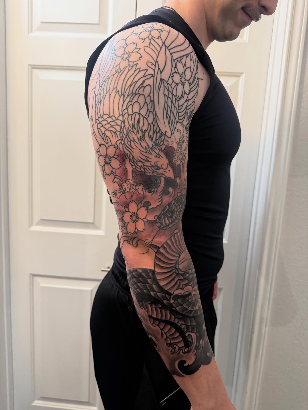 Tattoo by @randallcroleytattoo — japanese_irezumi, black_and_grey