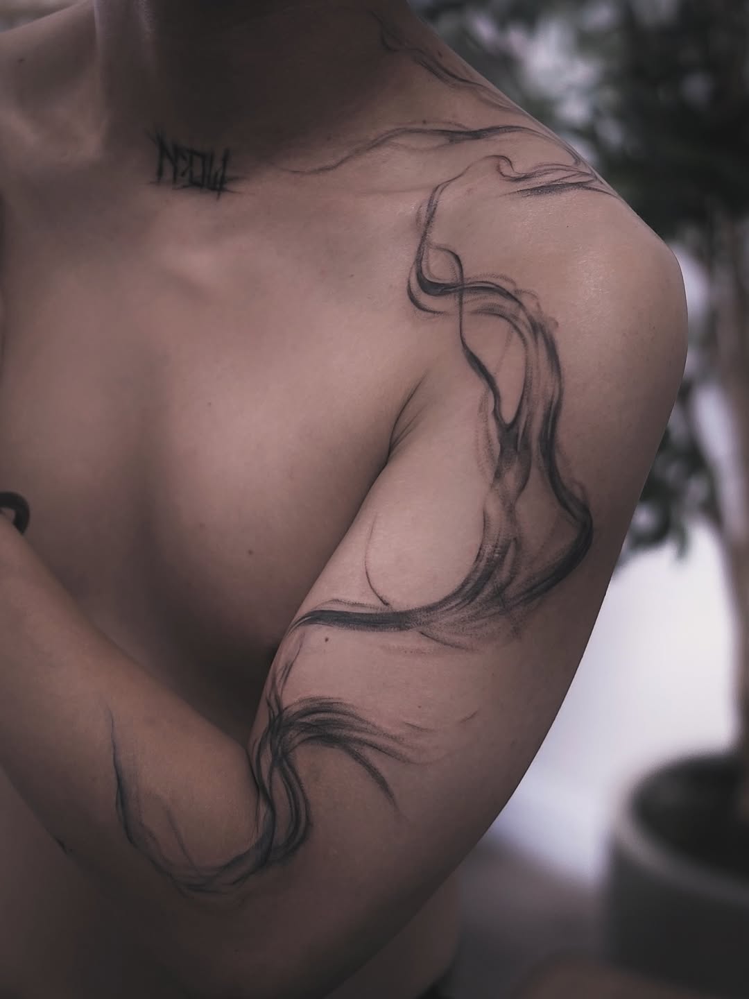 Tattoo by @0one_tattoo — illustrative, black_and_grey